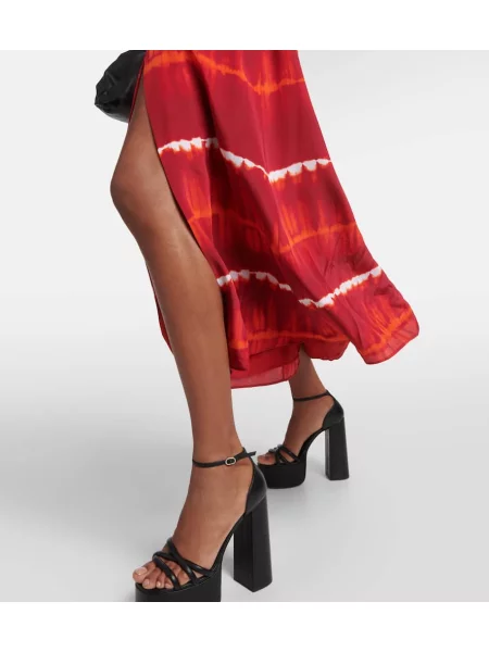 Rochie midi Altuzarra de mătase cu imagine până la genunchi roșu