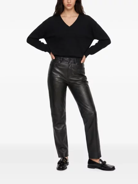Pulover Lanvin cu funde cu decolteu în V negru