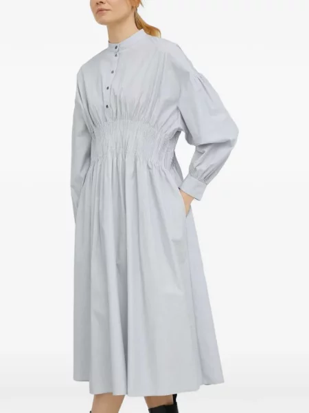 Sukienka midi Herskind w paski do kolan garniturowa niebieska