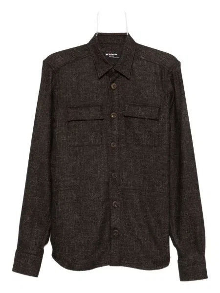 Риза Kiton кафяво