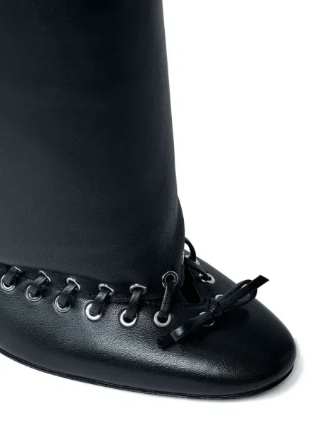 Botine August Barron din dantelă negru