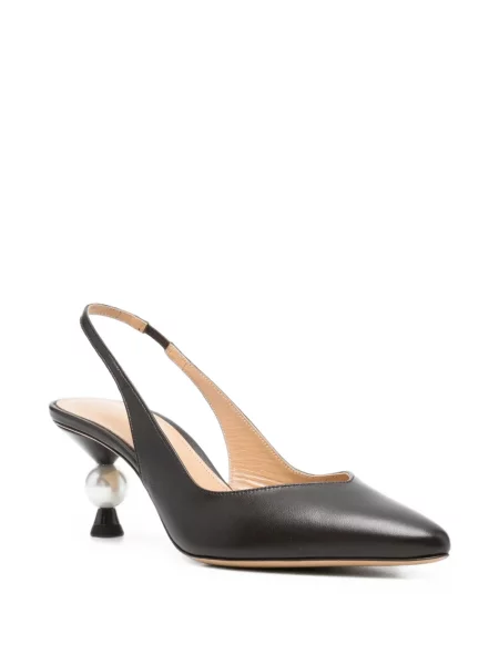 Pantofi cu toc Camilla Gabrieli cu perle slingback maro