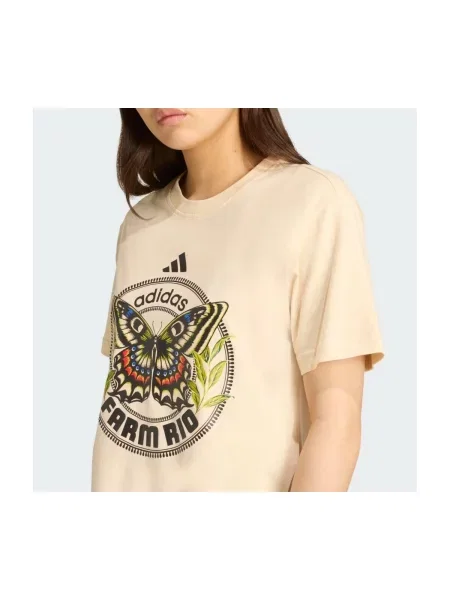 ADIDAS SPORTSWEAR Tehnička sportska majica Adidas x Farm toplo smeđa / plava / kivi zelena / crna bež