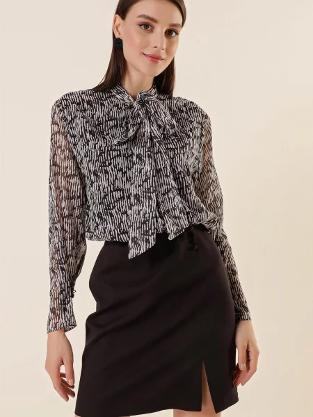 Rochie By Saygı din șifon cu imagine cu model zebră negru