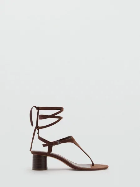 Шкіряні Босоніжки MANGO коричневий