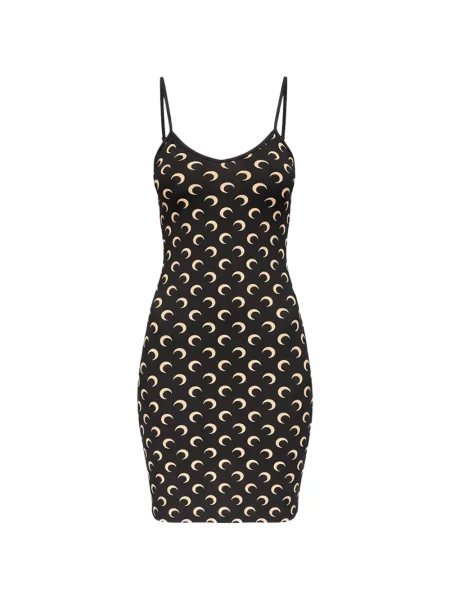 Рокля Marine Serre с принт черно