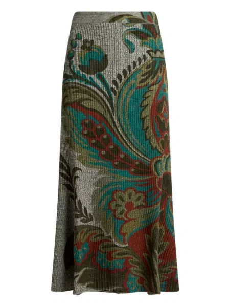Fustă Etro cu model floral gri