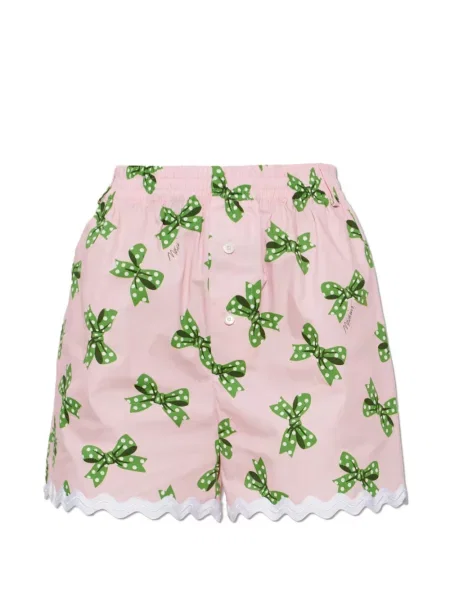 Pantaloni scurți Moschino cu funde roz