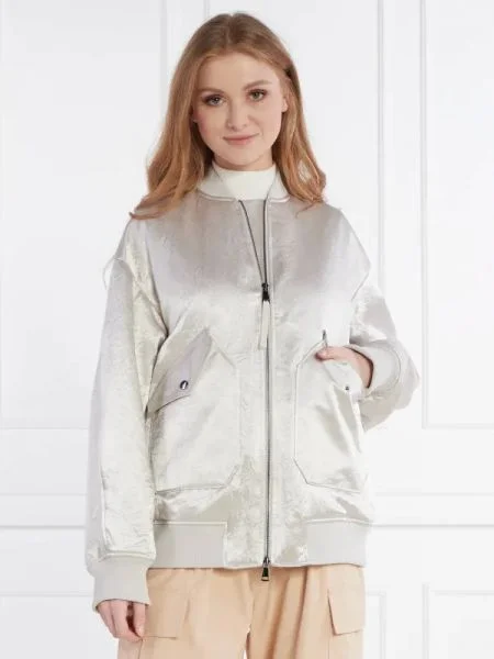 Max Mara Leisure Szatén bomber dzseki | Oversize fit gyapjú hozzáadásával