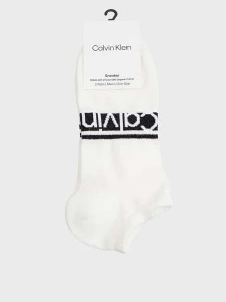 У смужку шкарпетки Calvin Klein з автографом білі