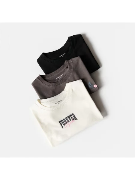 Reserved Tričko s potiskem 3 pack vícebarevná