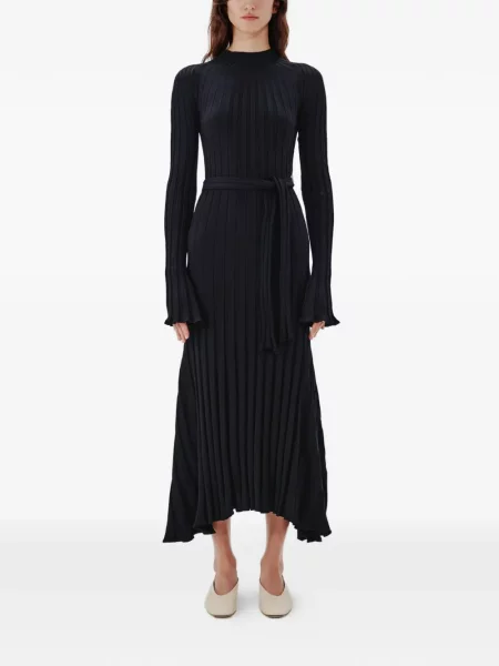 Lung rochie Another Tomorrow tricotate evazată negru