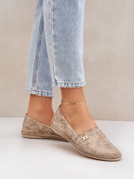Еспадрили Zazoo на цветя бежово