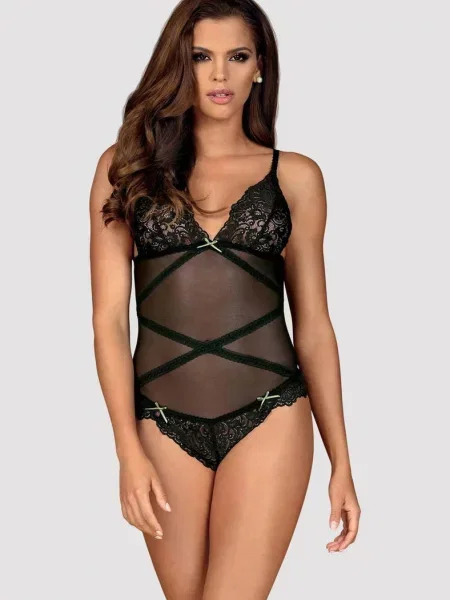Боди-бразилиана с кружевными чашками Боди_Obsessive_Bondea чорне