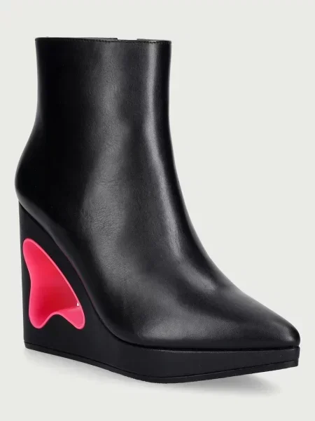 United Nude botine wedges pentru femei din piele Void Bootie negru