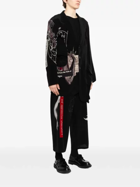 Geacă Yohji Yamamoto asimetrică negru