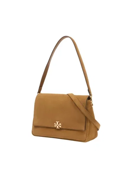 Tory Burch torebka zamszowa Charlie brązowa
