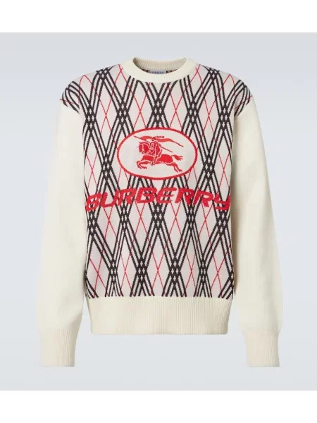 Pulover Burberry cu model argyle din jacard