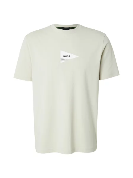 BOSS Tricou Network Photo bej / negru alb