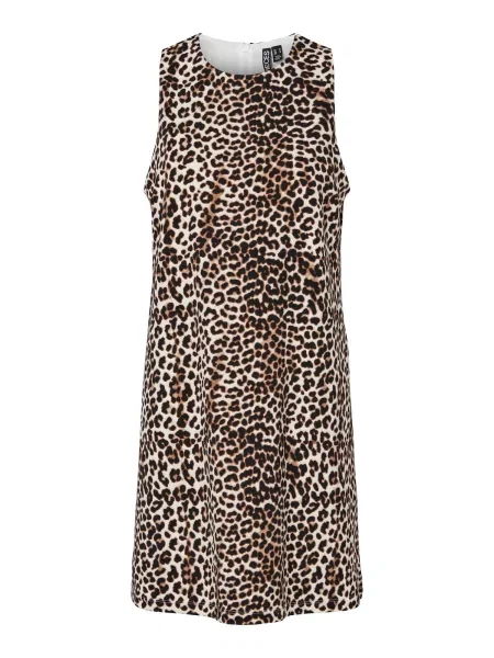 PIECES Rochie PCJosella maro caramel / negru alb