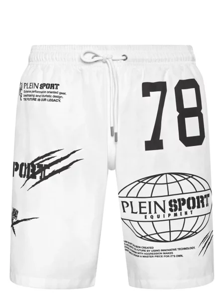 Slip de baie Plein Sport cu imagine alb