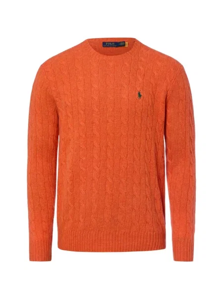 Sweter Polo Ralph Lauren wełniany pomarańczowy