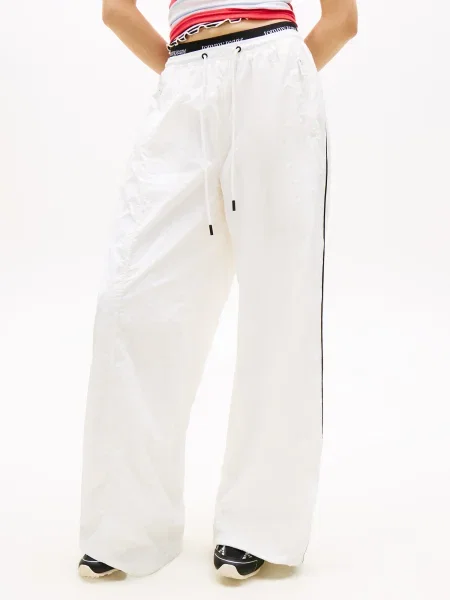 Tommy Jeans Pantaloni negru alb