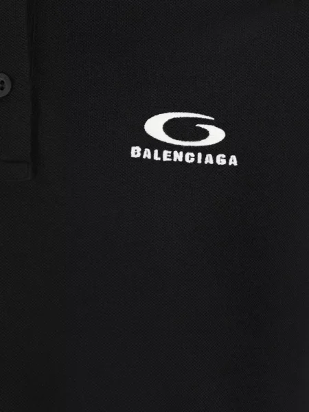 Polo Balenciaga cu broderie negru