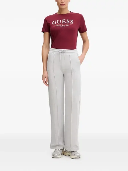 Pantaloni Guess alergare cu cordon gri