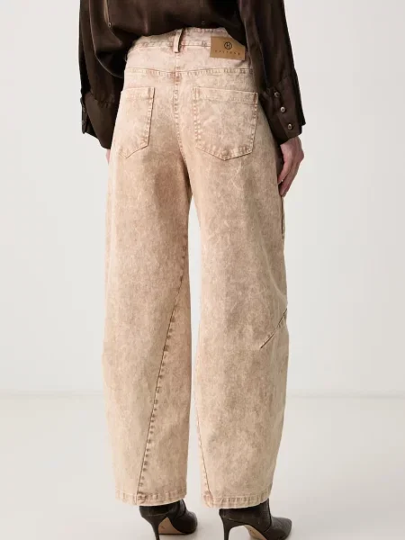 Haveone jeansy relaxed fit beżowe