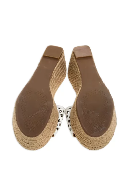 Sandale Tory Burch din piele cu pană alb