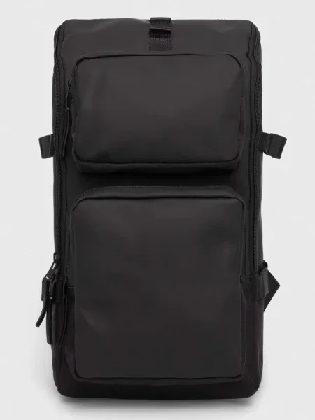 Раница Rains Backpacks черно голям с изчистен дизайн