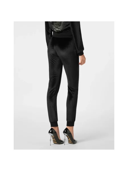 Lniane spodnie dresowe Philipp Plein czarne