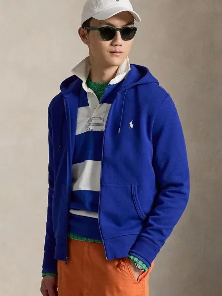 Polo Ralph Lauren hanorac cu și glugă albastru