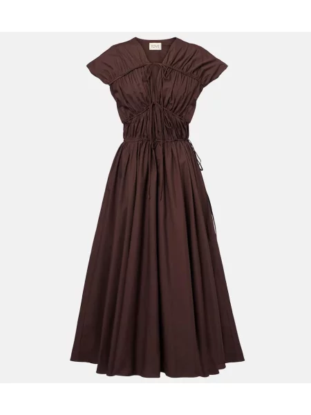 Rochie midi Tove până la genunchi de costum maro