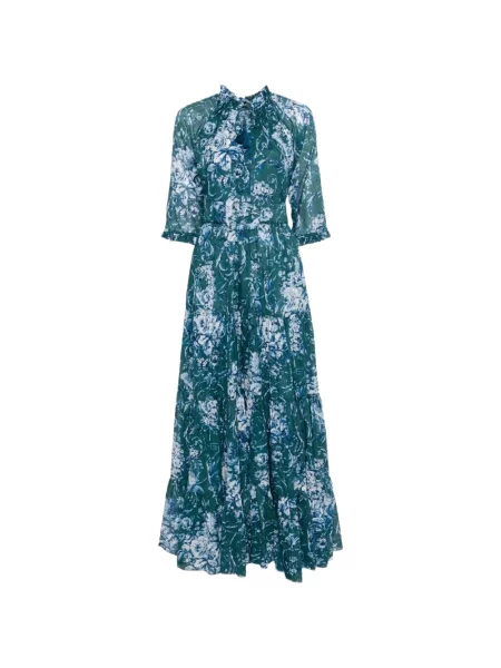 Rochie maxi Samantha Sung cu model floral cu imagine albastru