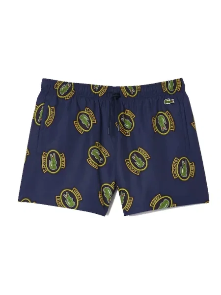 Kąpielówki Lacoste z nadrukiem niebieskie