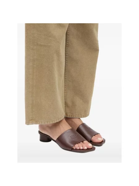 Klapki Mm6 Maison Margiela skórzane brązowe