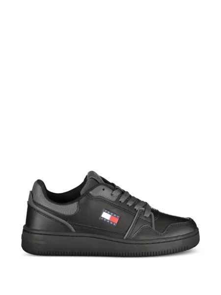 Bőr sneaker Tommy Jeans autogrammal fekete