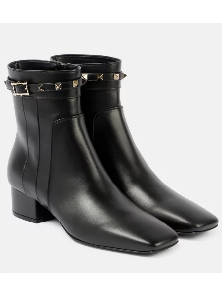 Cizme scurte Valentino Garavani din piele negru