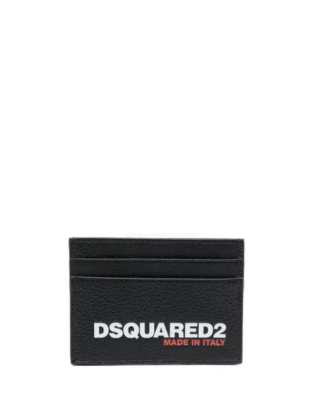 Portofel Dsquared2 din piele cu imagine negru