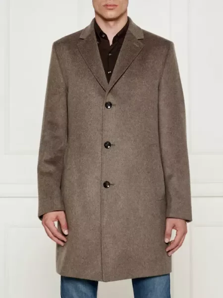 BOSS BLACK De lână palton H-Jared cu adaos de cașmir negru