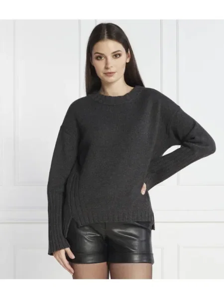 Liviana Conti Pulover cu adaos de cașmir gri