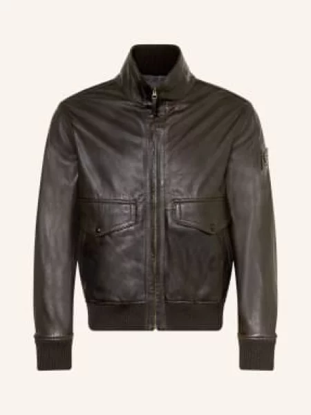 Belstaff Kožená Bunda Winchester tmavě hnědá