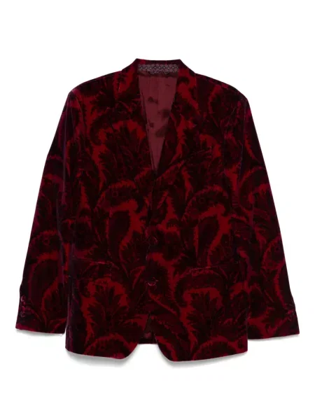Sacou Etro de catifea cu model paisley roșu