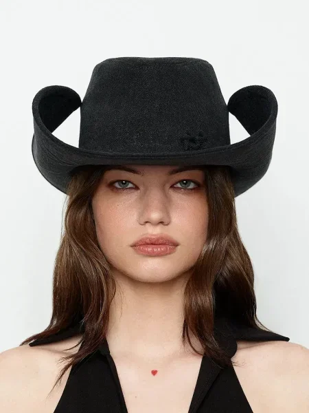 Jeans klobuk Ruslan Baginskiy Ruslan Baginskiy Denim Cowboy Hat črna