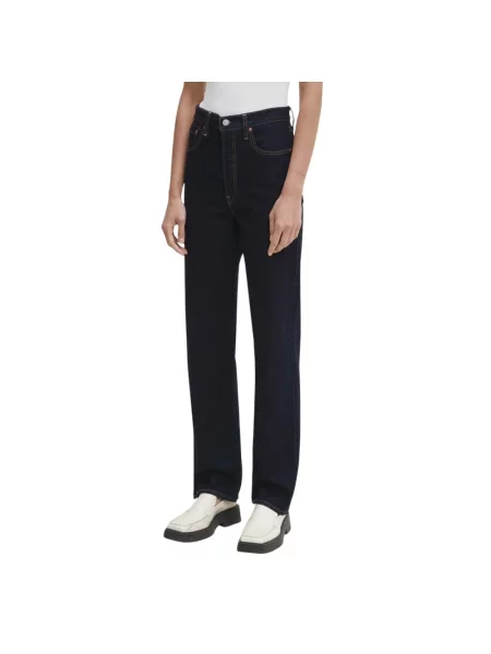 Lniane jeansy Levi's niebieskie