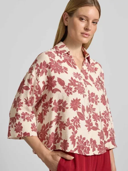 Bluzka o kroju relaxed fit z rękawem o dł. model Vildana' Msch Copenhagen biała