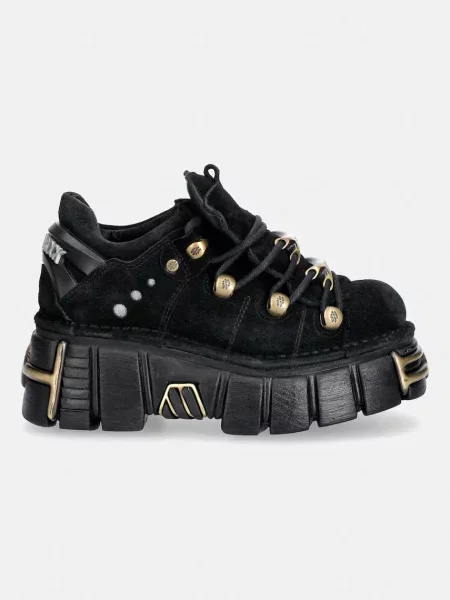 New Rock ANTE NEGRO + IMPERFECT TOWER NEGRO TORNILLOS sneakers dámske semišové čierna