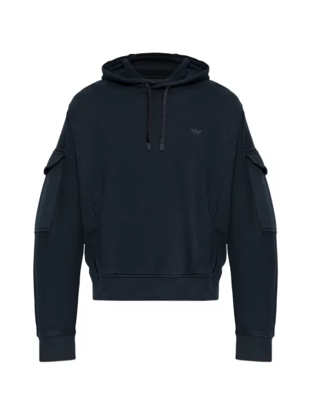 Hanorac cu glugă Emporio Armani albastru